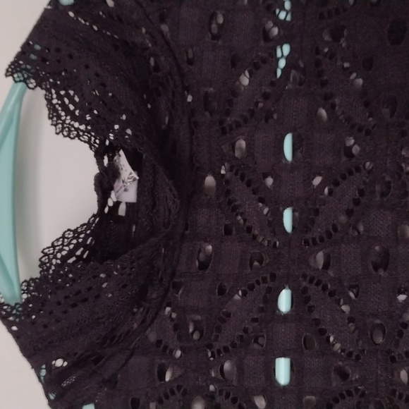 Free People Intimately Black Lace Gothic Victorian Bohemian Top size Small - Picture 8 of 13